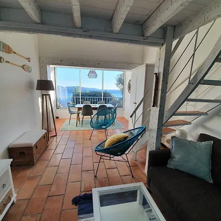 Grand Mezzanine Avec Vue Mer, Parking Et Climatisation A Deux Pas De La Calanque De La Cron - Fr-1-100-319 شقة كافالير سور مير